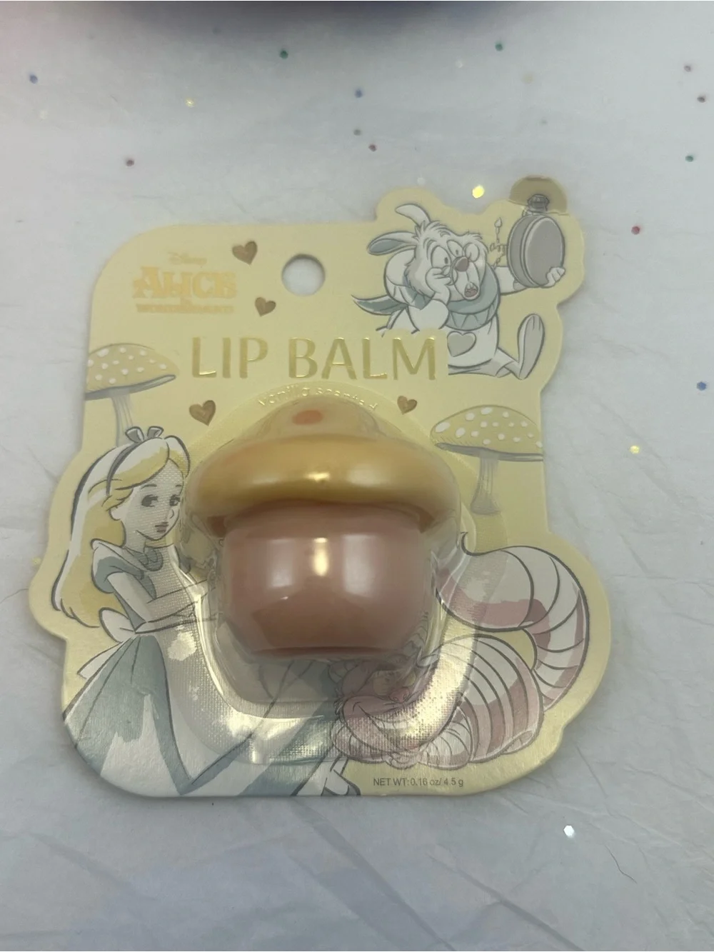 Alice in Wonderland Mushroom Lip Balm Duo & Bath Loofa set NWT